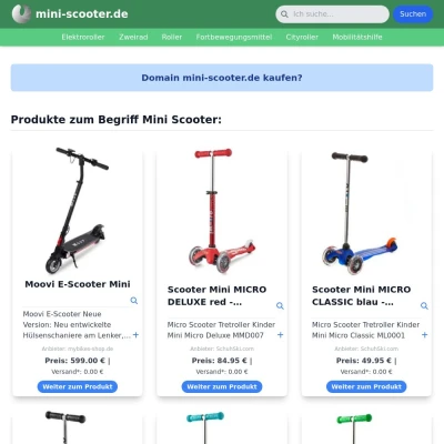 Screenshot mini-scooter.de