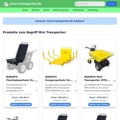 Screenshot mini-transporter.de
