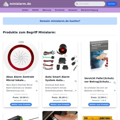 Screenshot minialarm.de