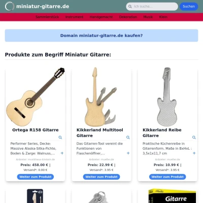 Screenshot miniatur-gitarre.de