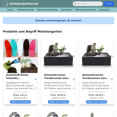 Screenshot miniaturgarten.de
