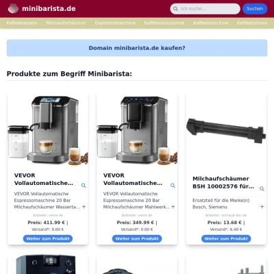 Screenshot minibarista.de