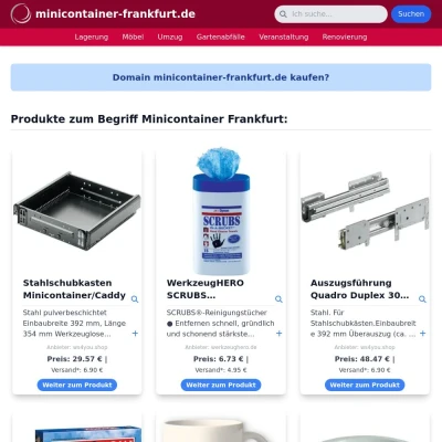Screenshot minicontainer-frankfurt.de