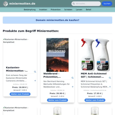 Screenshot miniermotten.de