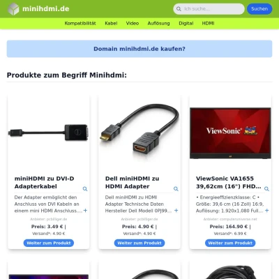 Screenshot minihdmi.de