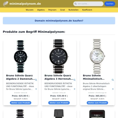 Screenshot minimalpolynom.de