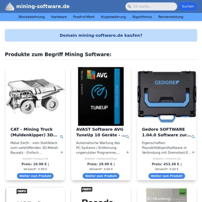 Screenshot mining-software.de