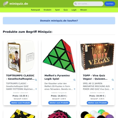 Screenshot miniquiz.de