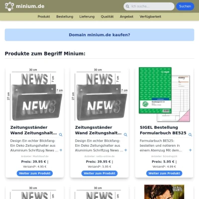 Screenshot minium.de