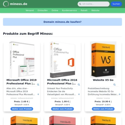 Screenshot minoss.de