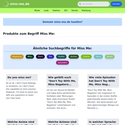 Screenshot miss-me.de