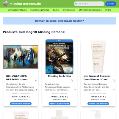 Screenshot missing-persons.de