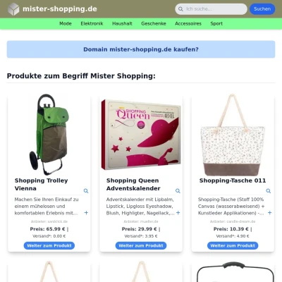 Screenshot mister-shopping.de