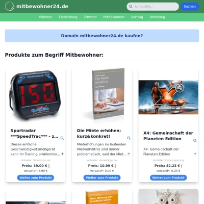 Screenshot mitbewohner24.de