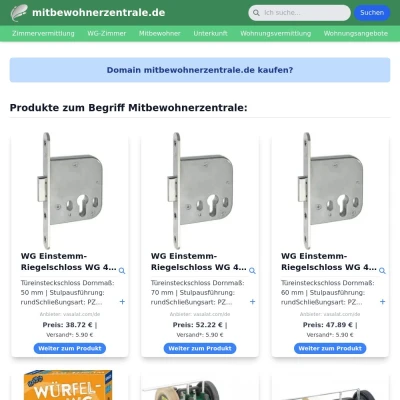 Screenshot mitbewohnerzentrale.de