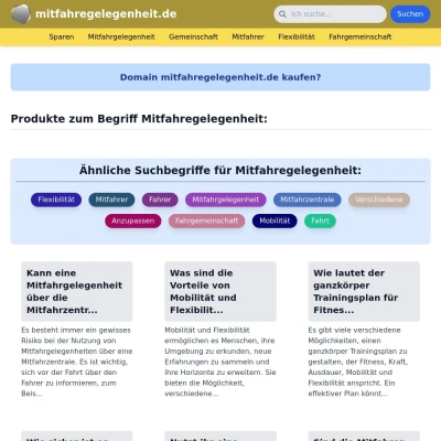 Screenshot mitfahregelegenheit.de