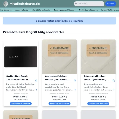 Screenshot mitgliederkarte.de