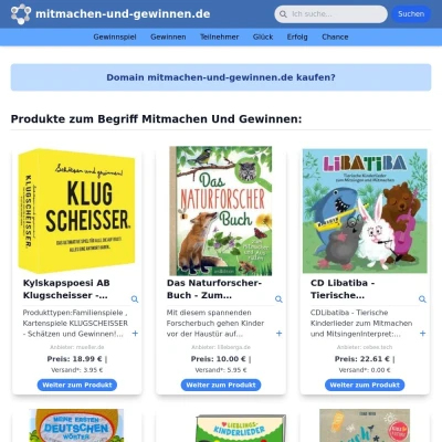 Screenshot mitmachen-und-gewinnen.de