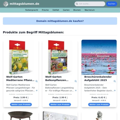 Screenshot mittagsblumen.de