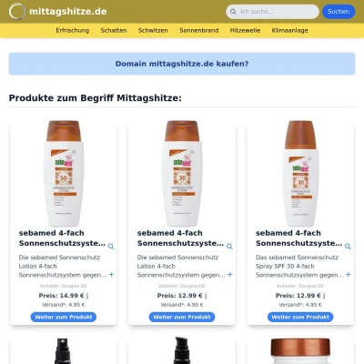 Screenshot mittagshitze.de