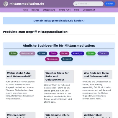 Screenshot mittagsmeditation.de