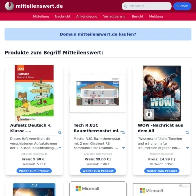 Screenshot mitteilenswert.de