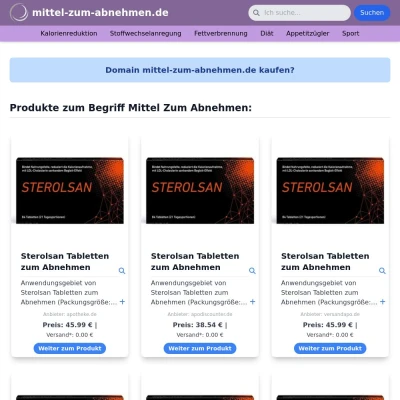 Screenshot mittel-zum-abnehmen.de