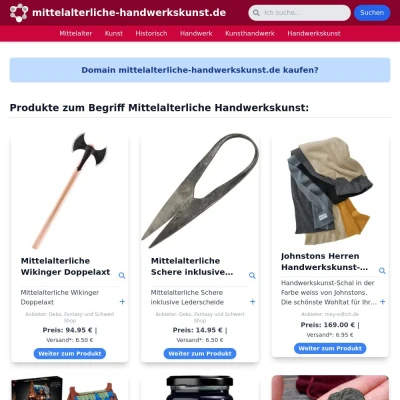 Screenshot mittelalterliche-handwerkskunst.de