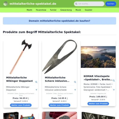 Screenshot mittelalterliche-spektakel.de