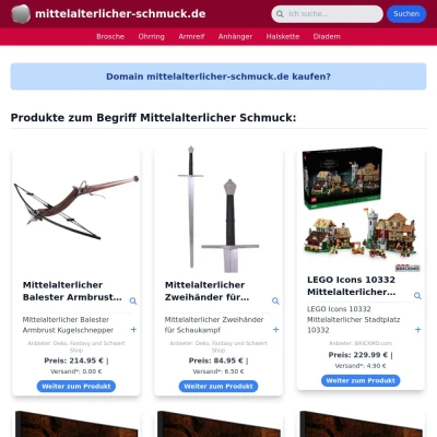 Screenshot mittelalterlicher-schmuck.de