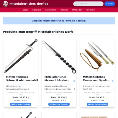 Screenshot mittelalterliches-dorf.de