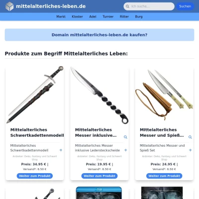 Screenshot mittelalterliches-leben.de