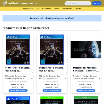 Screenshot mittelerde-online.de