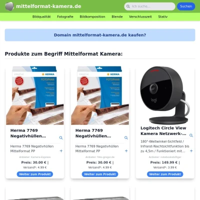 Screenshot mittelformat-kamera.de