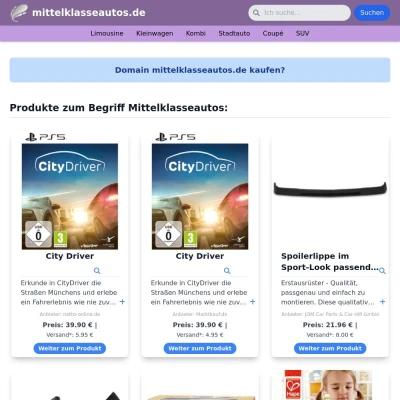 Screenshot mittelklasseautos.de