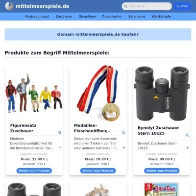 Screenshot mittelmeerspiele.de