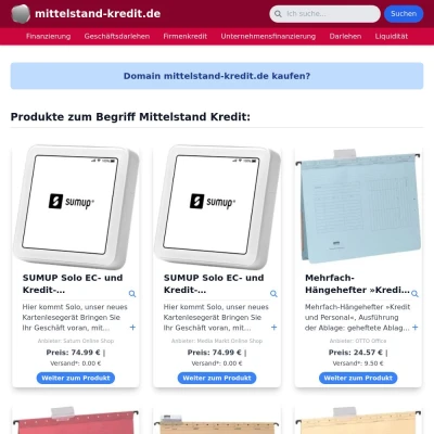 Screenshot mittelstand-kredit.de