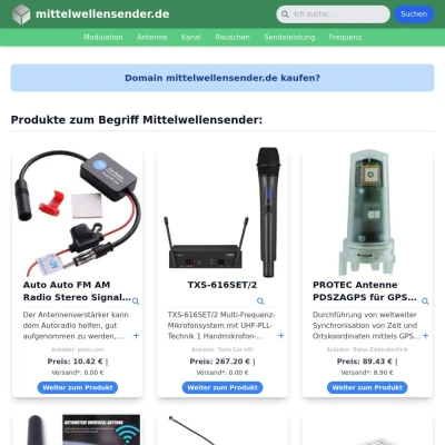 Screenshot mittelwellensender.de