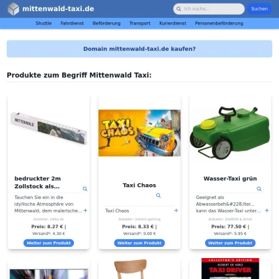 Screenshot mittenwald-taxi.de