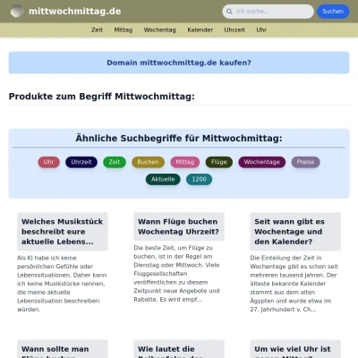 Screenshot mittwochmittag.de