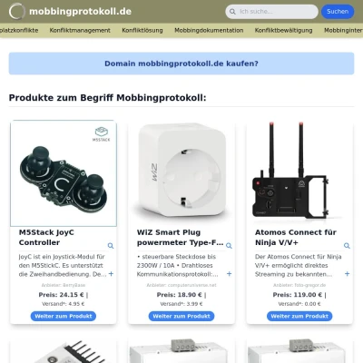 Screenshot mobbingprotokoll.de