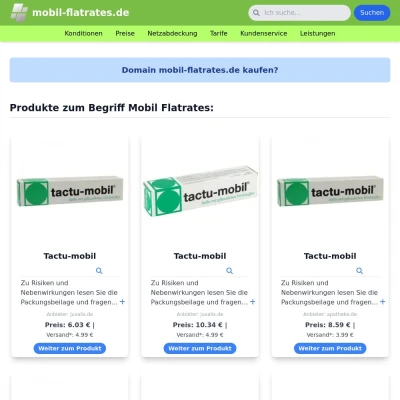 Screenshot mobil-flatrates.de