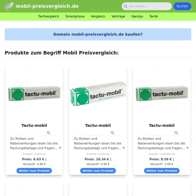 Screenshot mobil-preisvergleich.de