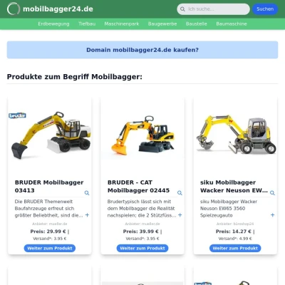 Screenshot mobilbagger24.de