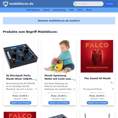 Screenshot mobildiscos.de