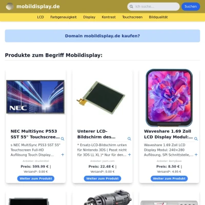 Screenshot mobildisplay.de