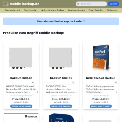 Screenshot mobile-backup.de