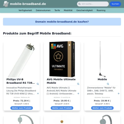 Screenshot mobile-broadband.de