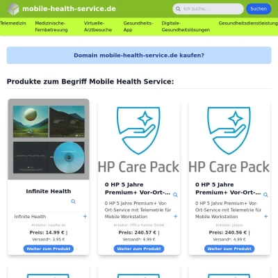 Screenshot mobile-health-service.de