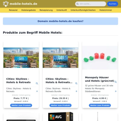 Screenshot mobile-hotels.de